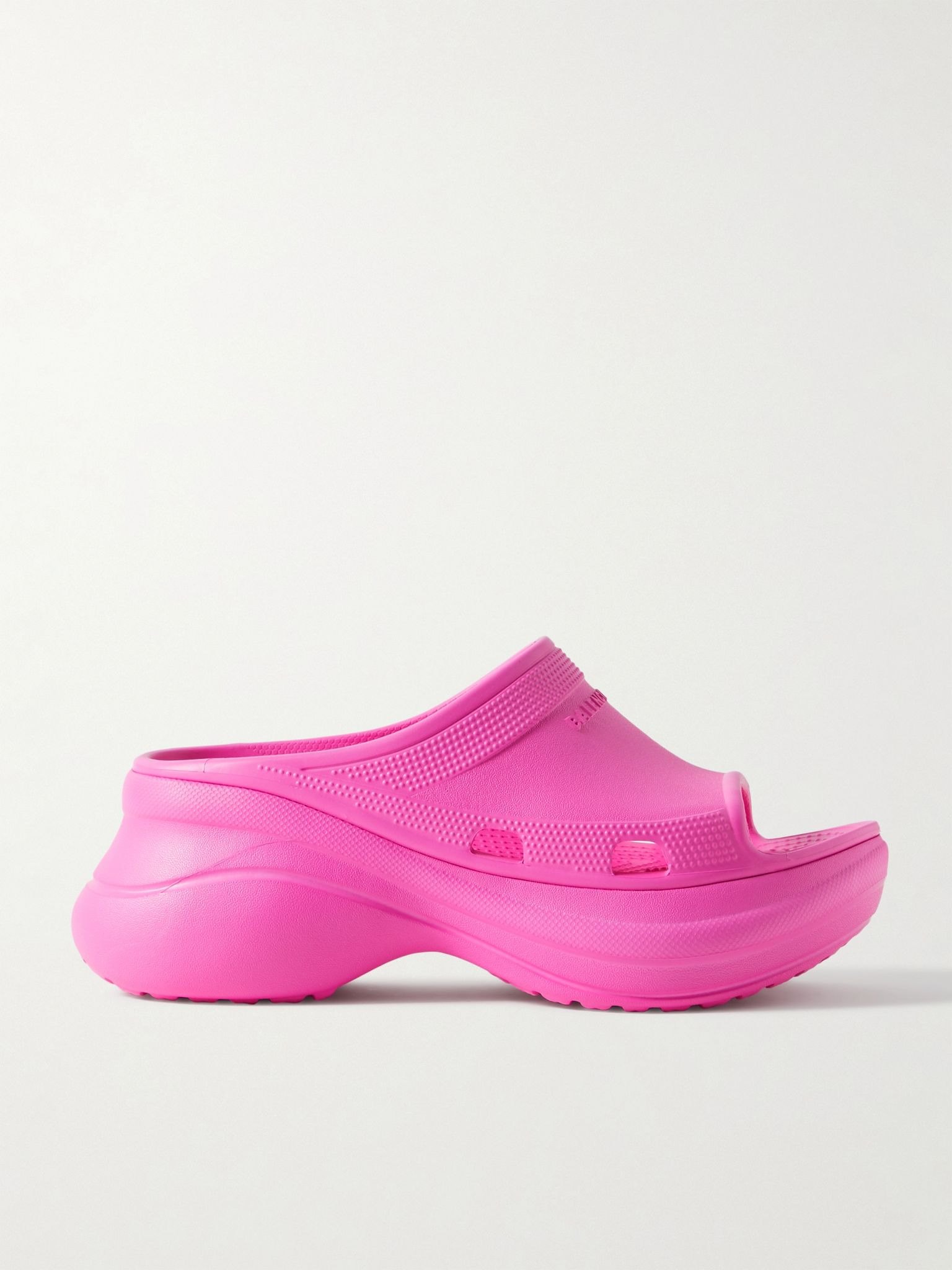 + Crocs Pool perforated neon rubber slides Pink - 1