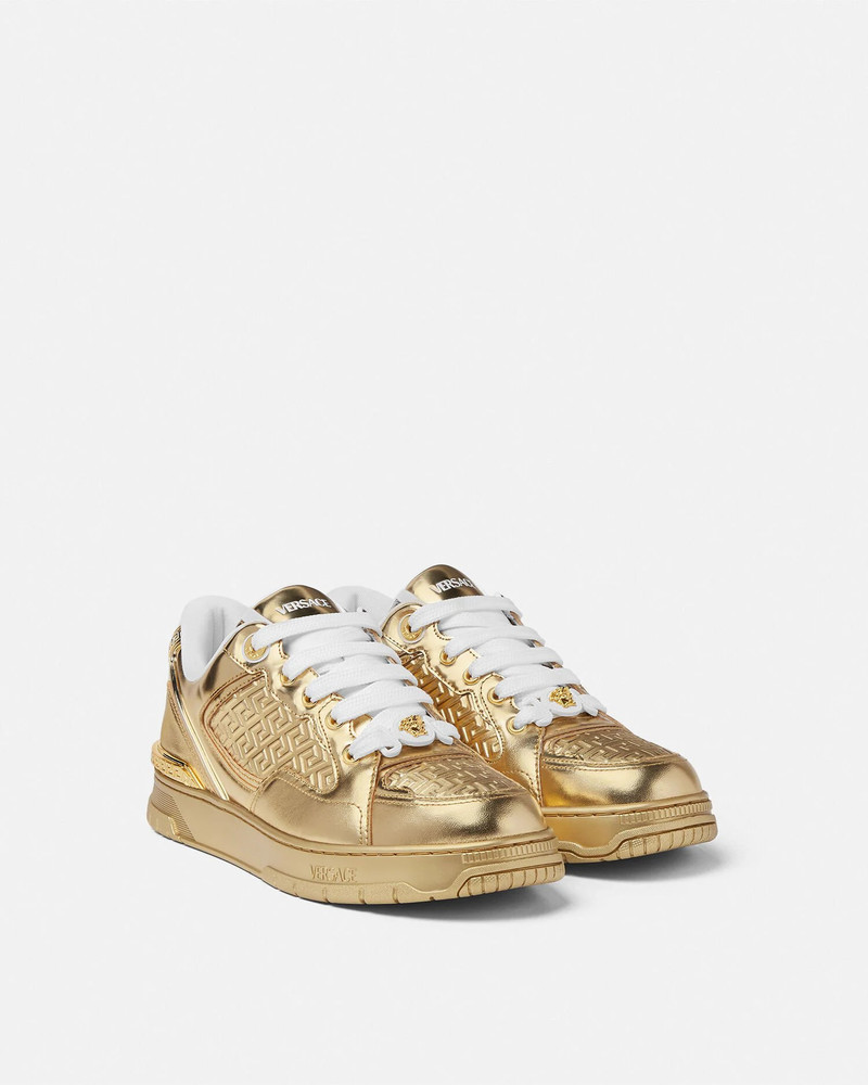 VERSACE Biggie Basket Metallic Sneakers outlook