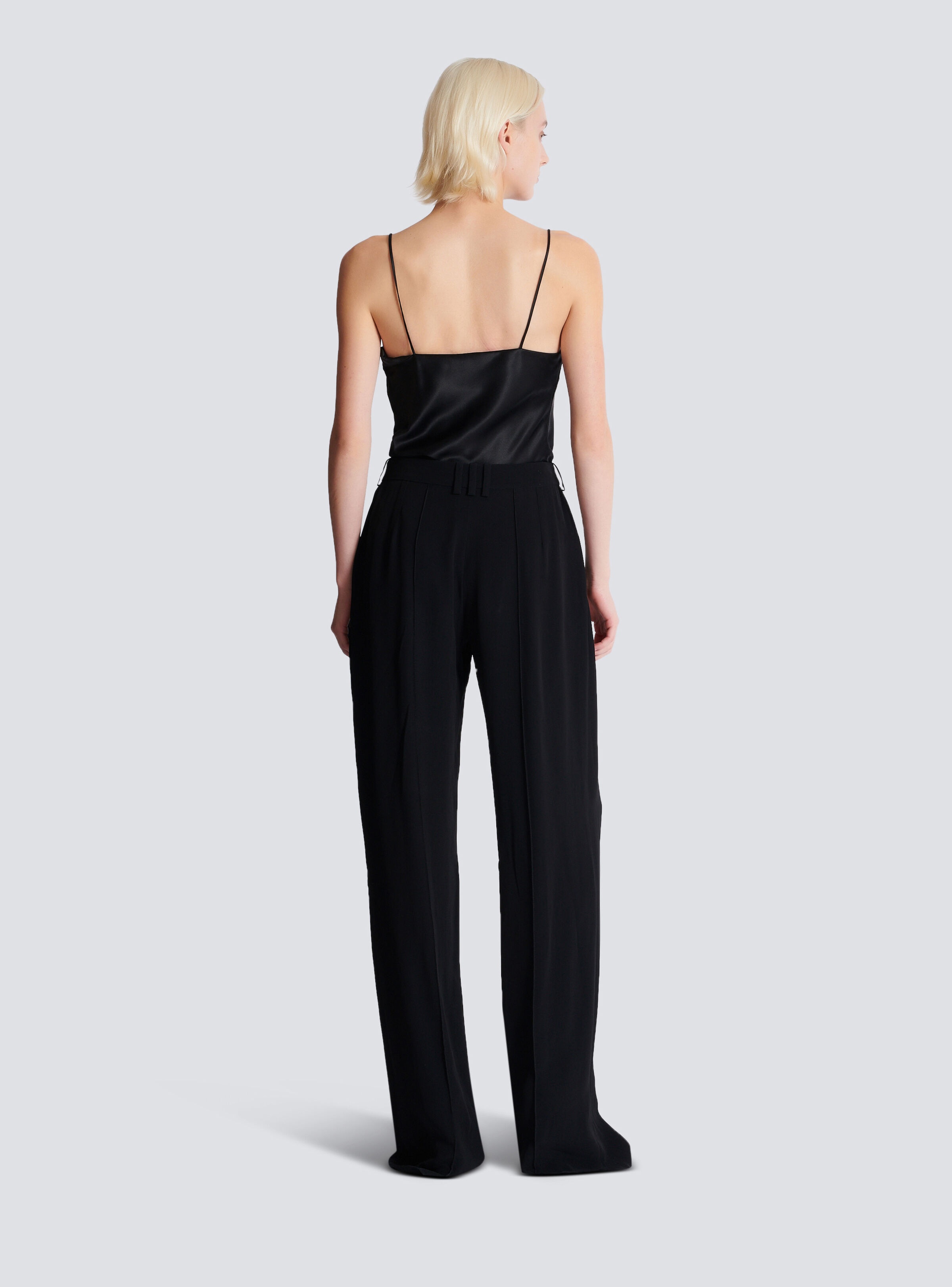 Crepe straight-leg tailored trousers - 4