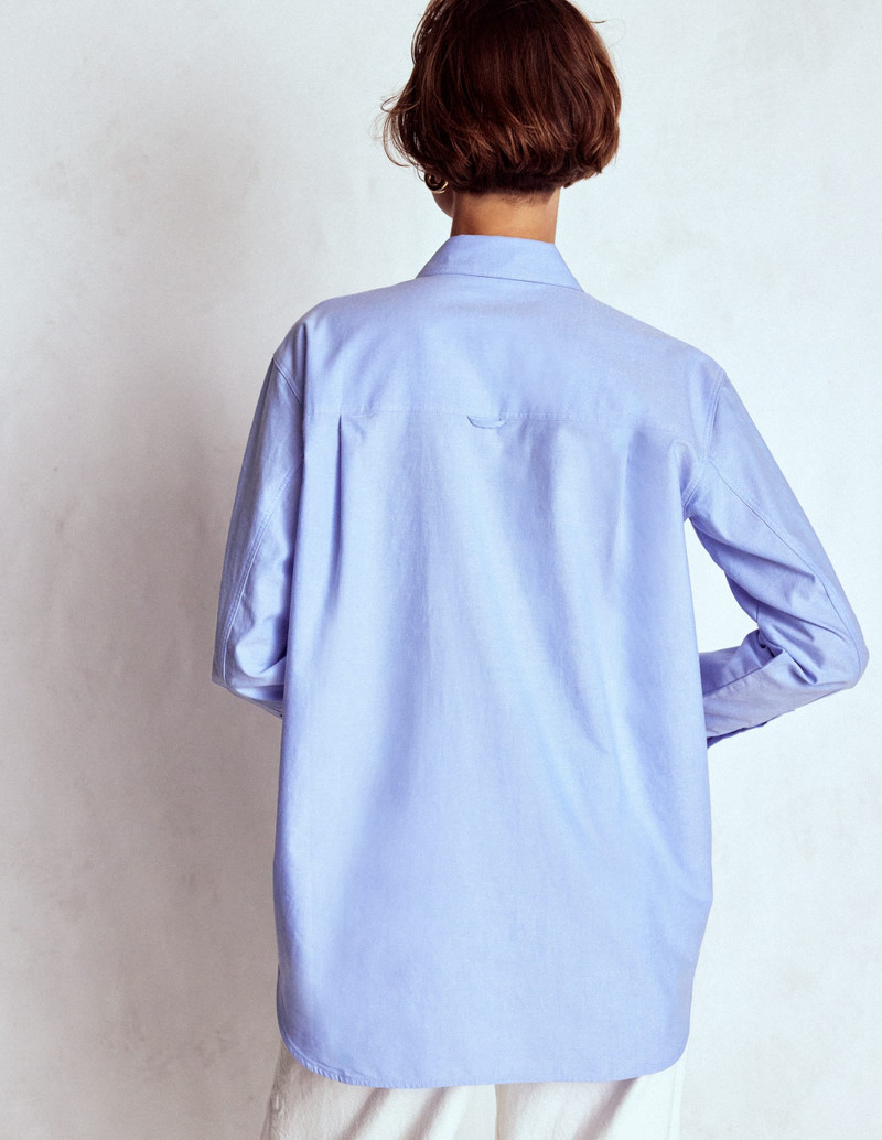 Sadie Relaxed Cotton Shirt-Blue Oxford 5