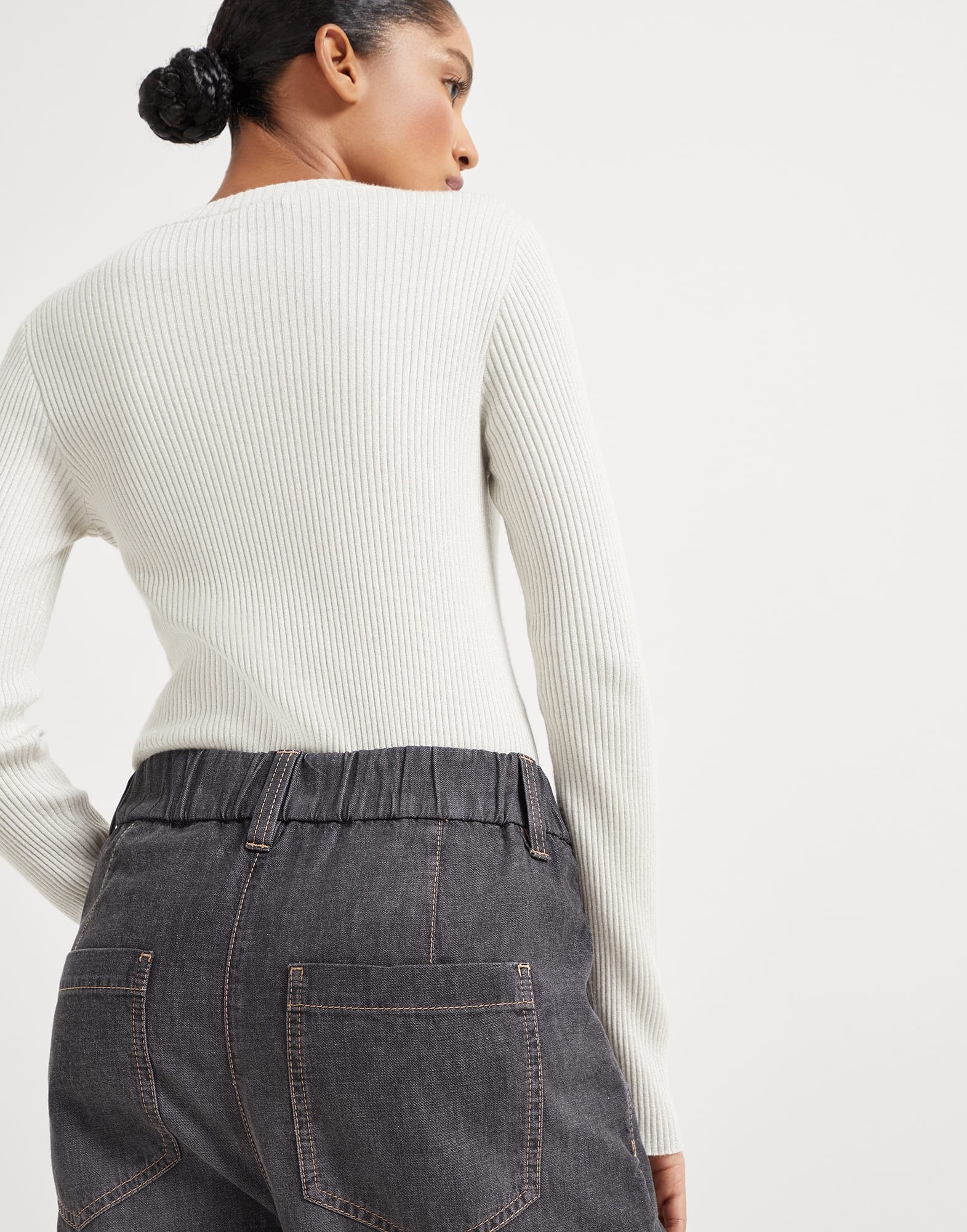 Lightweight denim five-pocket trousers - 3