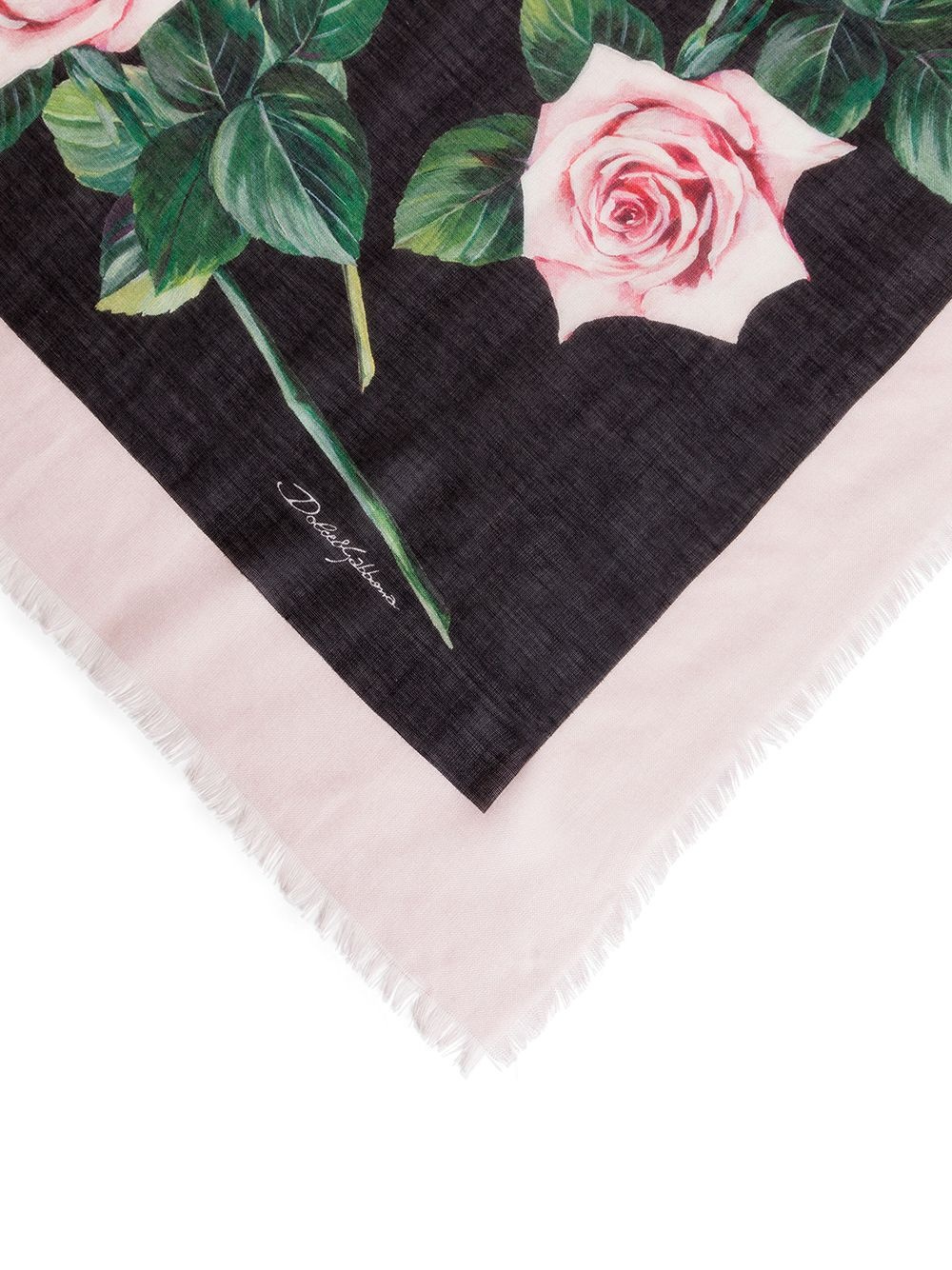 Tropical Rose frayed scarf - 2