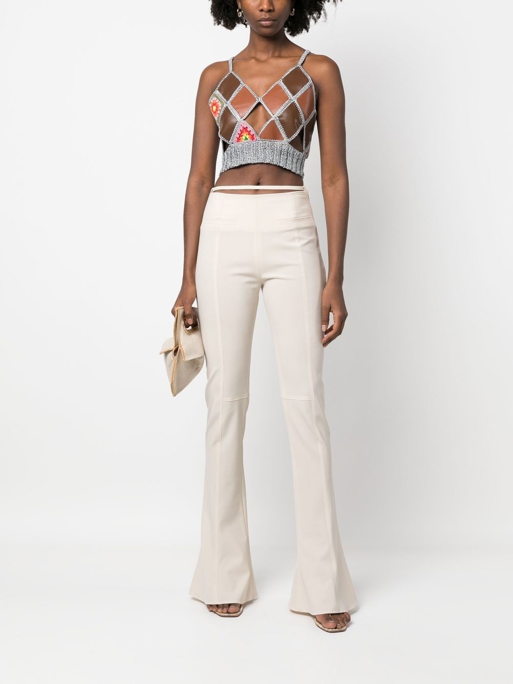 diamond-panel cropped top - 2