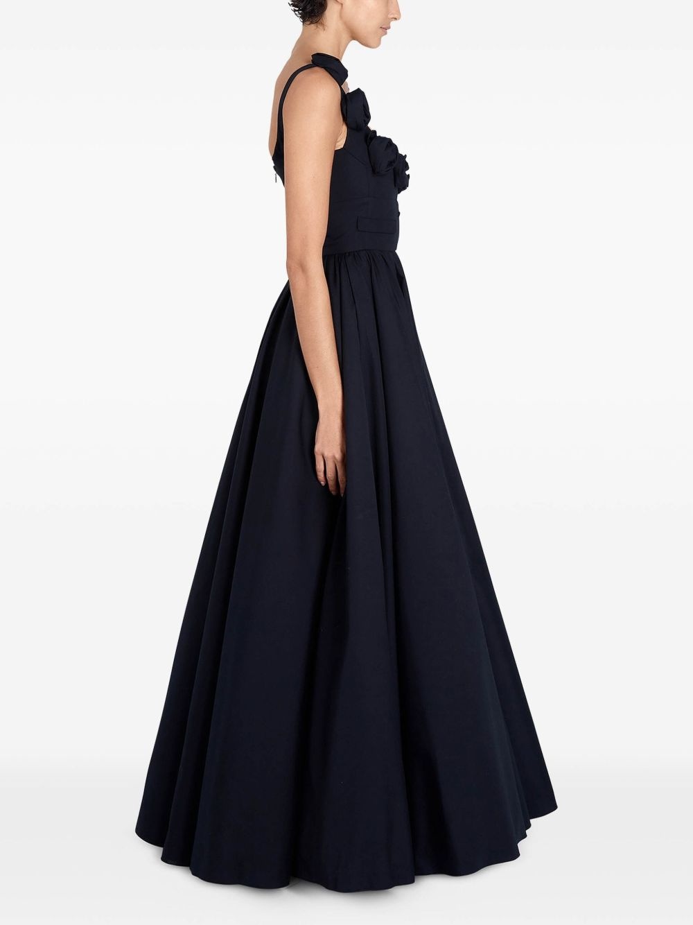 floral-appliqué dress - 4