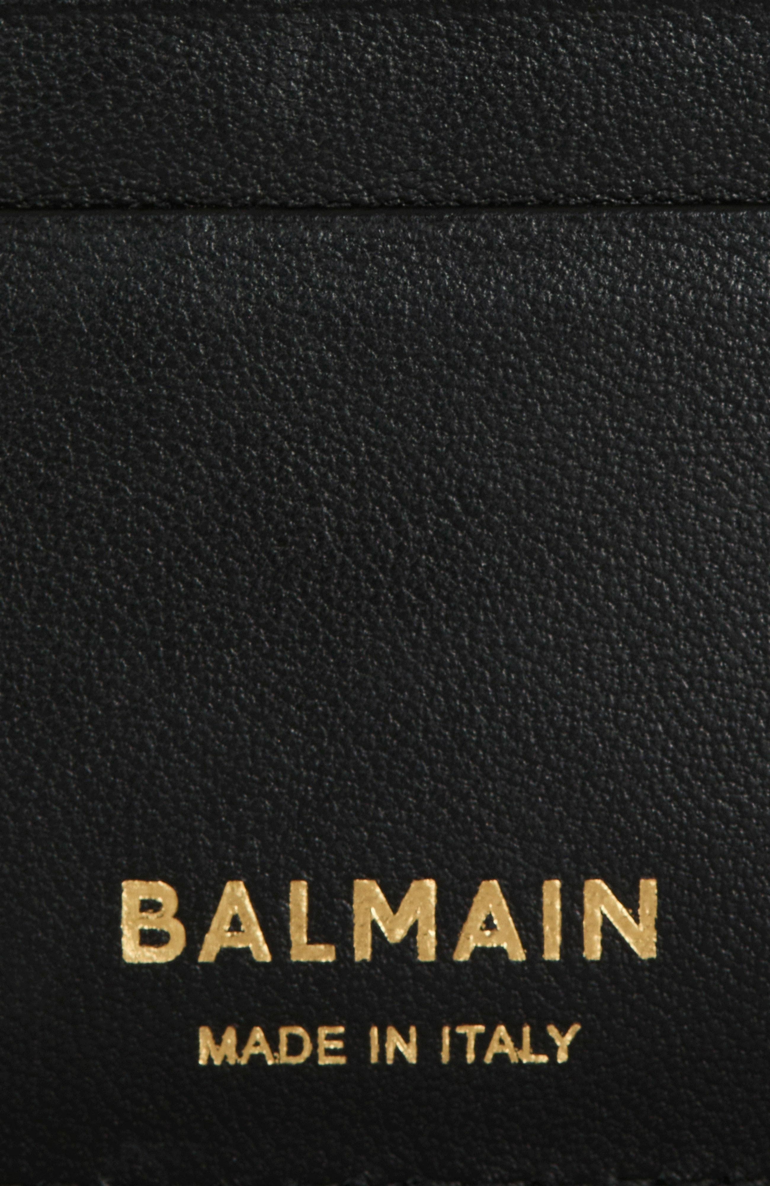 Balmain Anthem calfskin leather card holder in Black at Nordstrom - 3