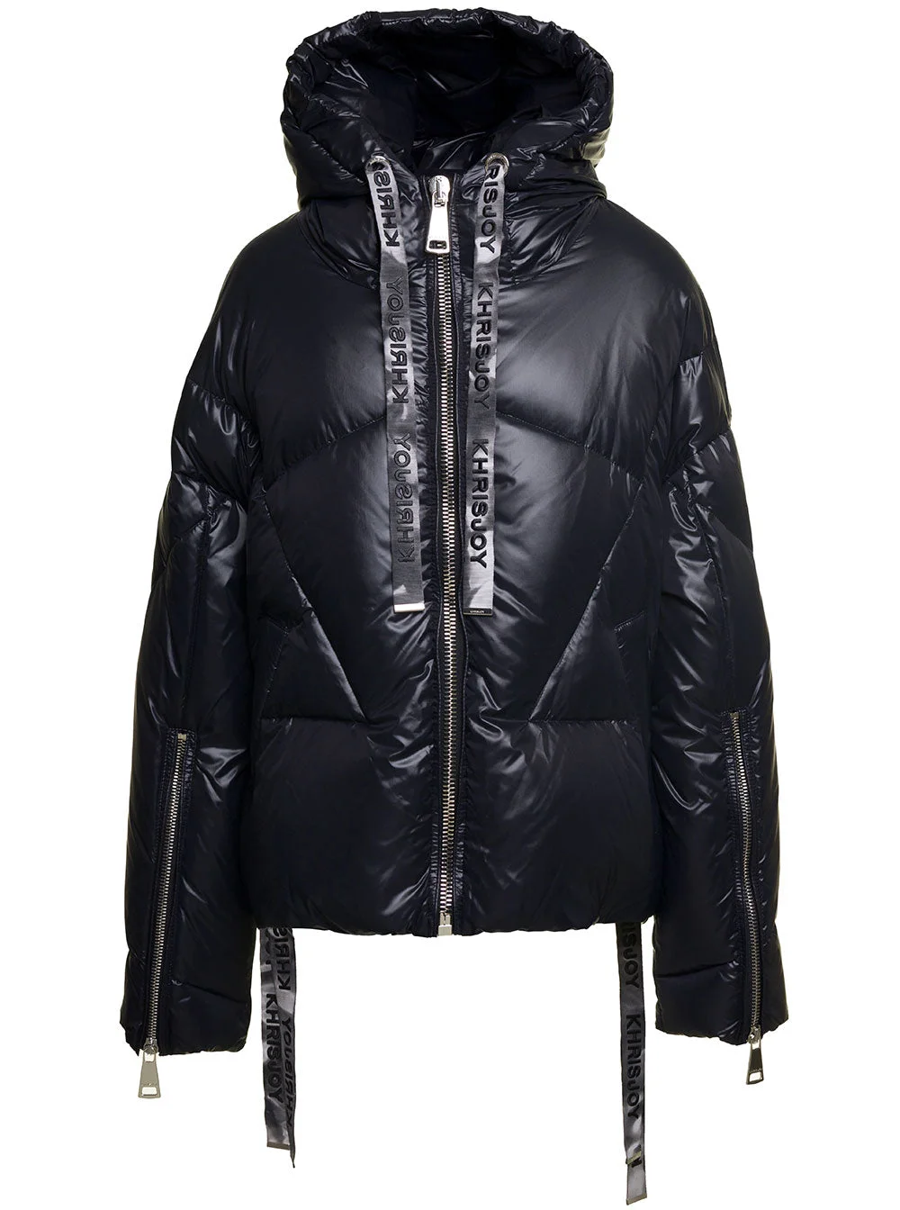 Khrisjoy Women Black 'Puff Khris Iconic' Oversized Down Jacket With Hood In Polyester Woman - 1