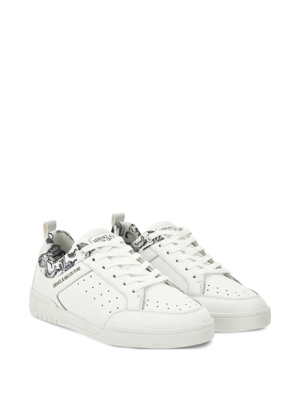 Barocco-print perforated sneakers - 2