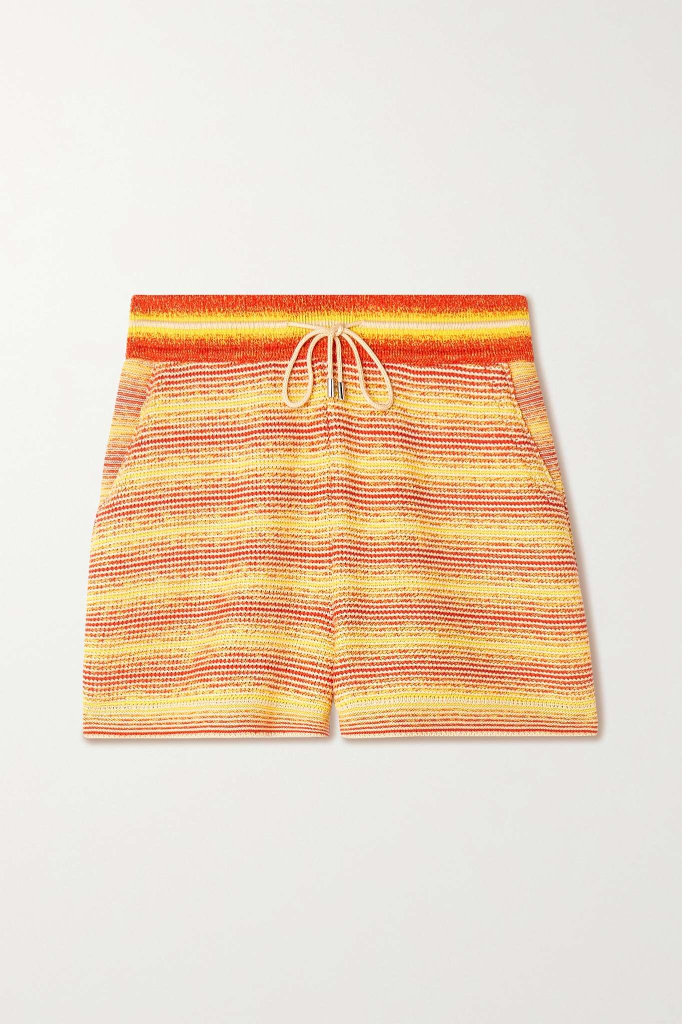 Striped silk and cotton-blend shorts - 1