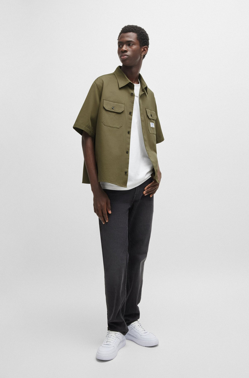 HUGO OVERSIZED-FIT SHIRT IN COTTON TWILL WITH ZIP CLOSURE outlook