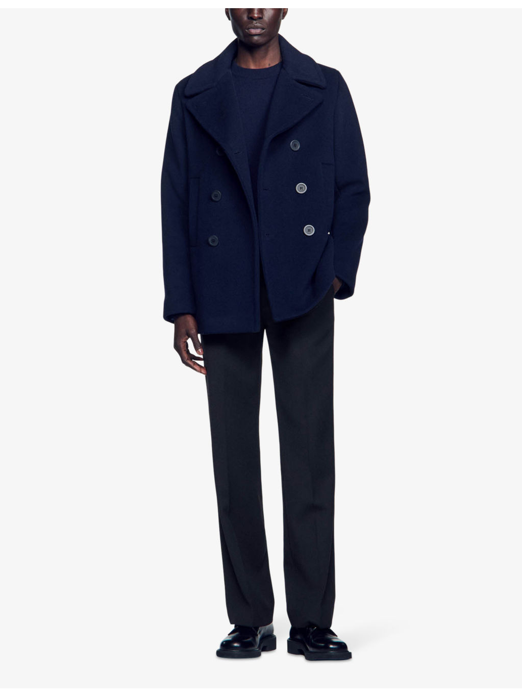 Double-breasted peak-lapel wool-blend coat - 2