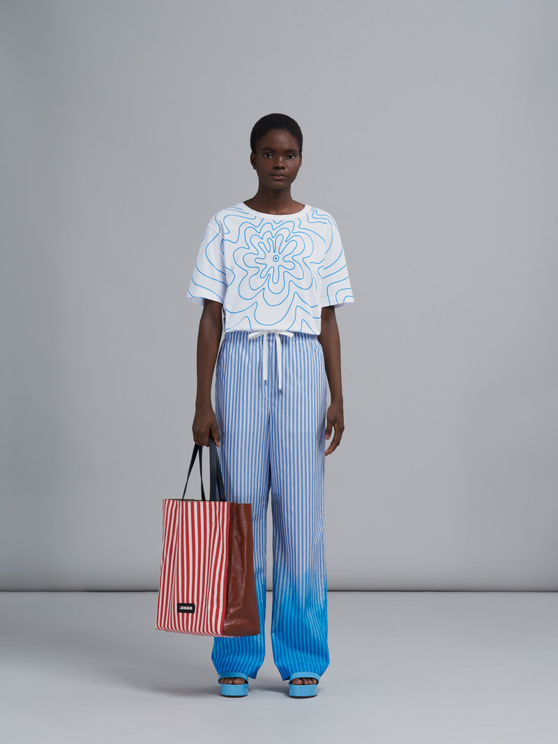 Marni BLUE DIP-DYED POPLIN TROUSERS outlook