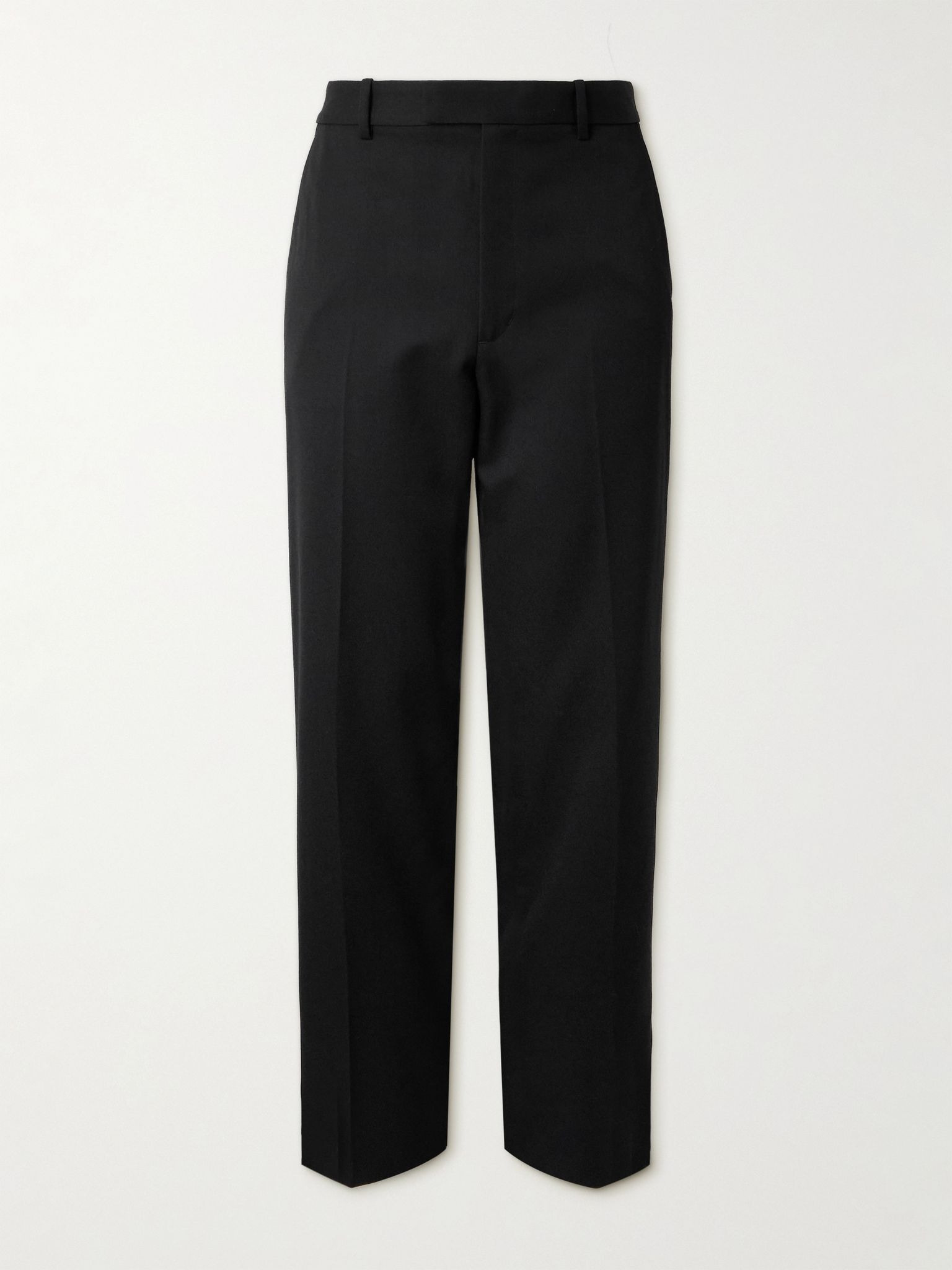 Fritz Straight-Leg Wool-Twill Trousers Black - 1