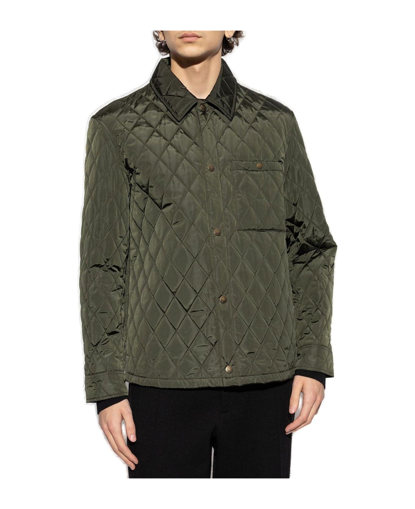 Long Sleeved Quilted Padded Jacket - 2