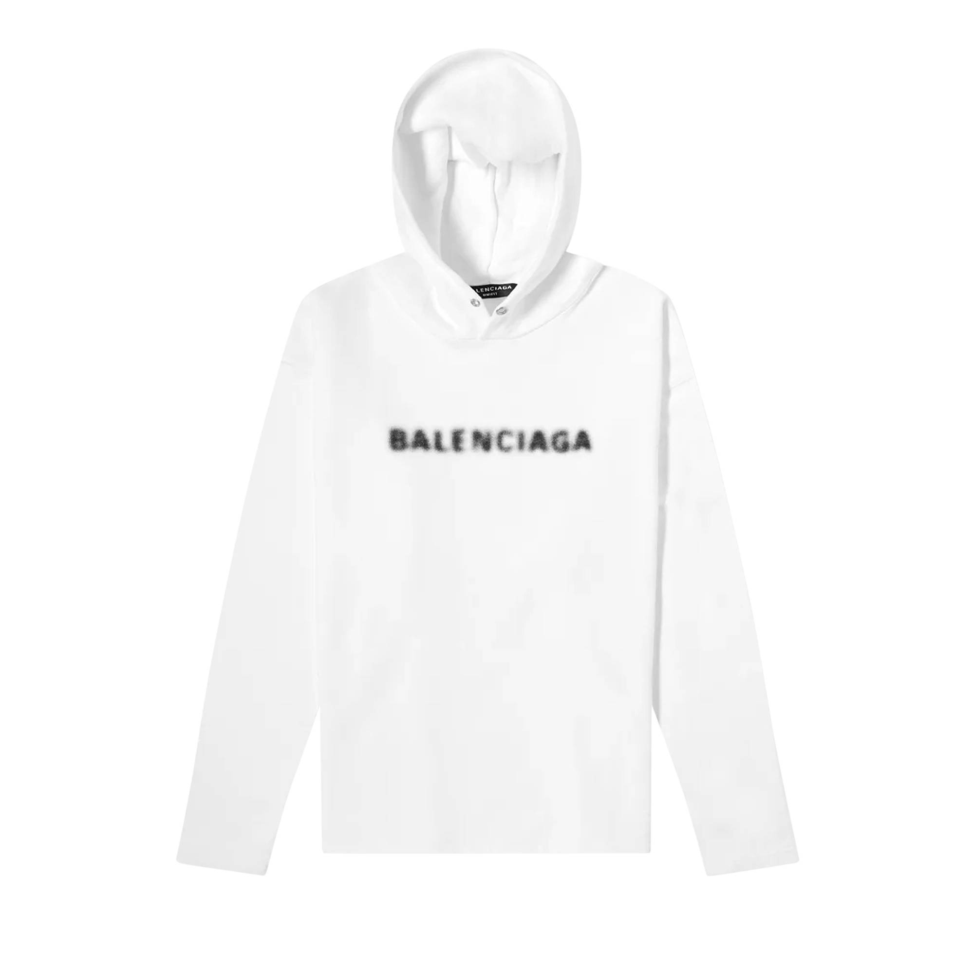 Balenciaga No Rib Hoodie 'White' - 1