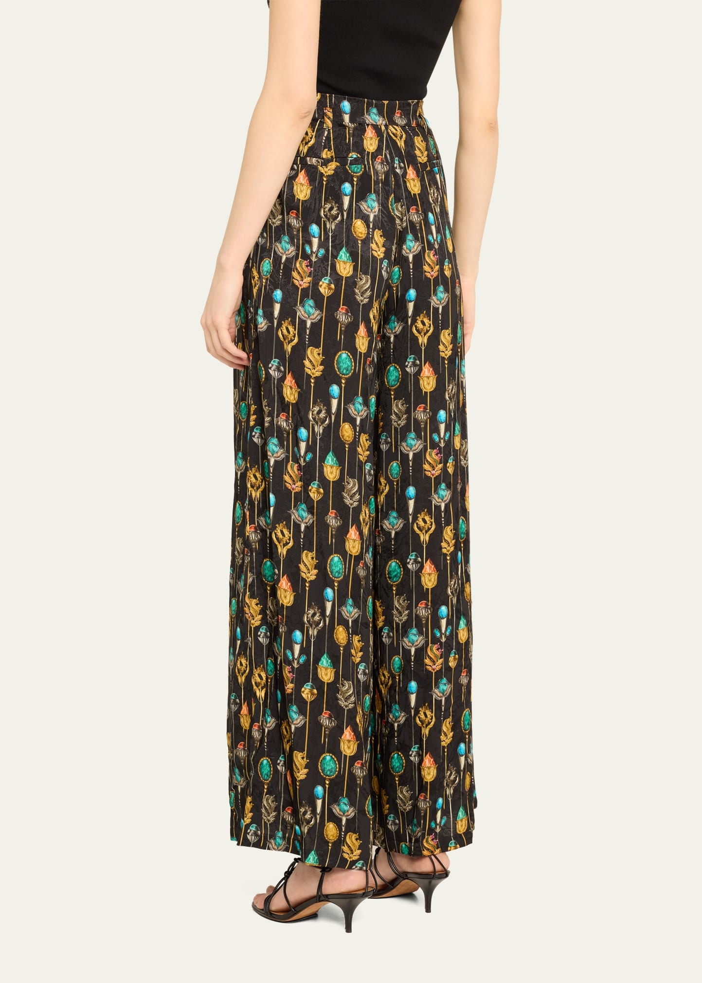 Pinon Ornamento Printed Wide-Leg Trousers - 3