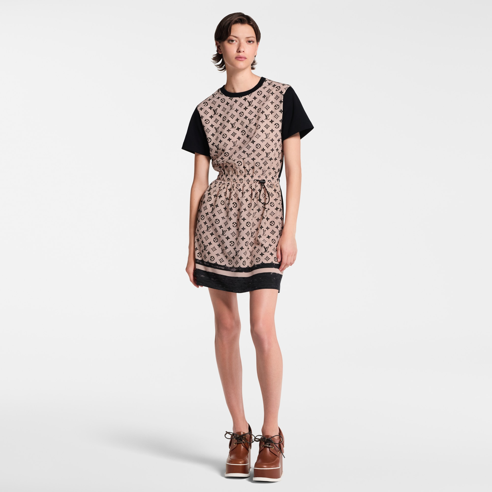 Monogram Front Drawstring Dress - 6