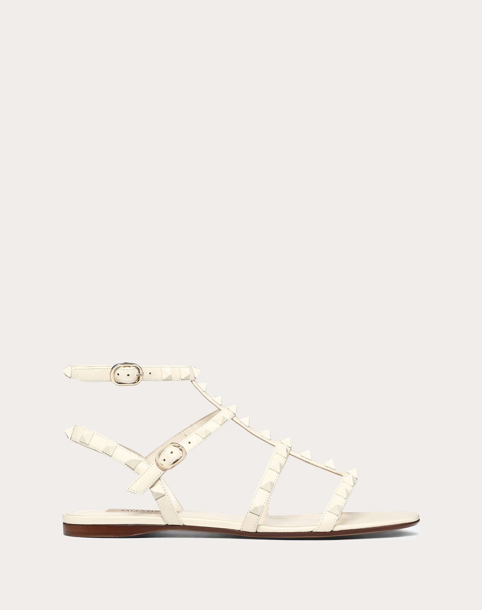 Lacquer Stud Rockstud Caged Flat Sandal - 1