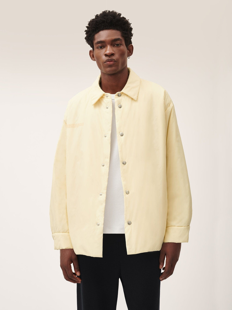 PANGAIA Mens Flower-Warmth Padded Overshirt - Rind Yellow outlook