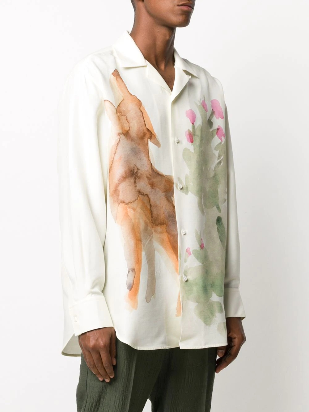 oversized coyote-print shirt - 3