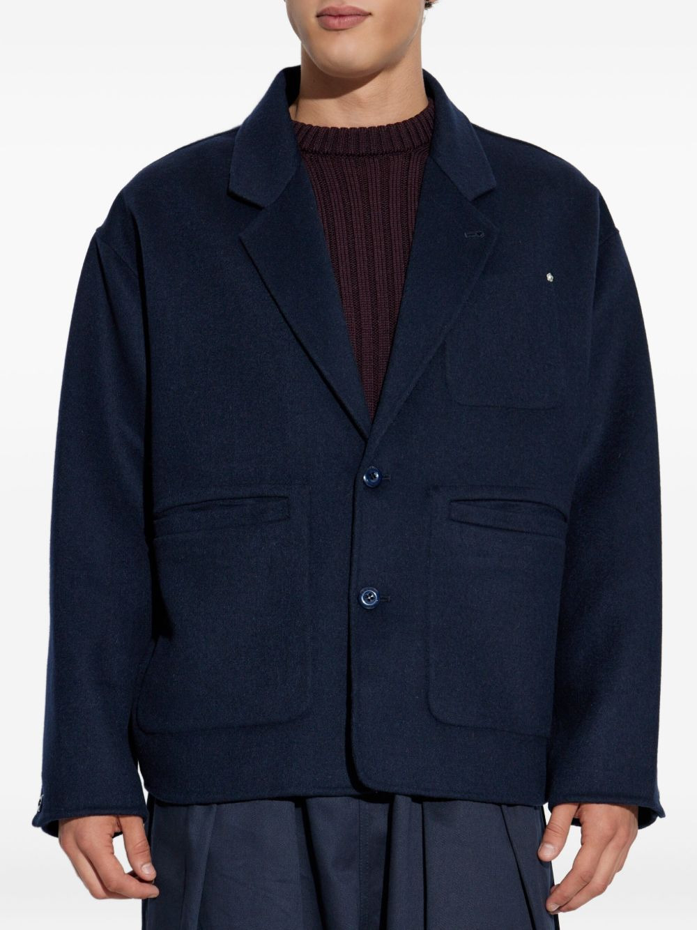 three-button patch-pocket cardigan - 3