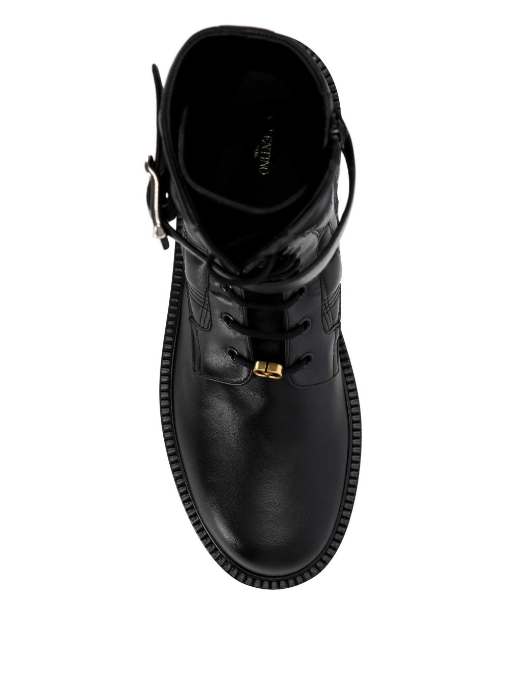 VLogo leather combat boots - 3