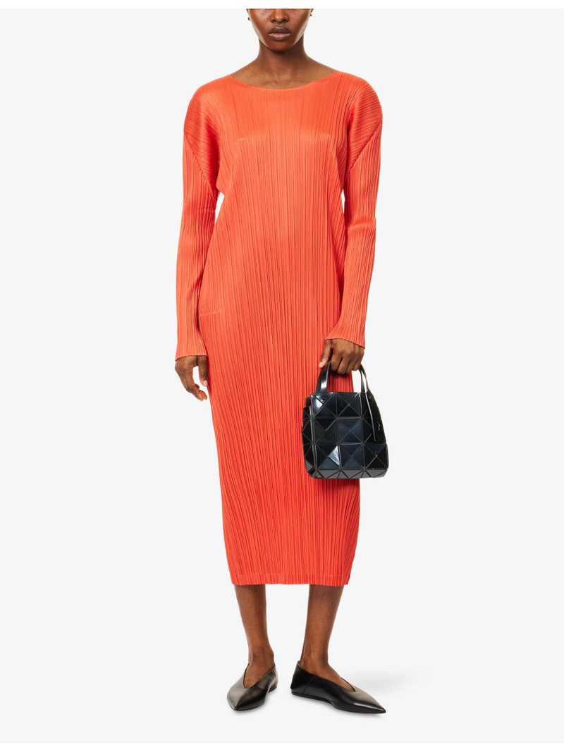 Pleats Please Issey Miyake Long-Sleeve Pleat Knitted Midi Dress outlook