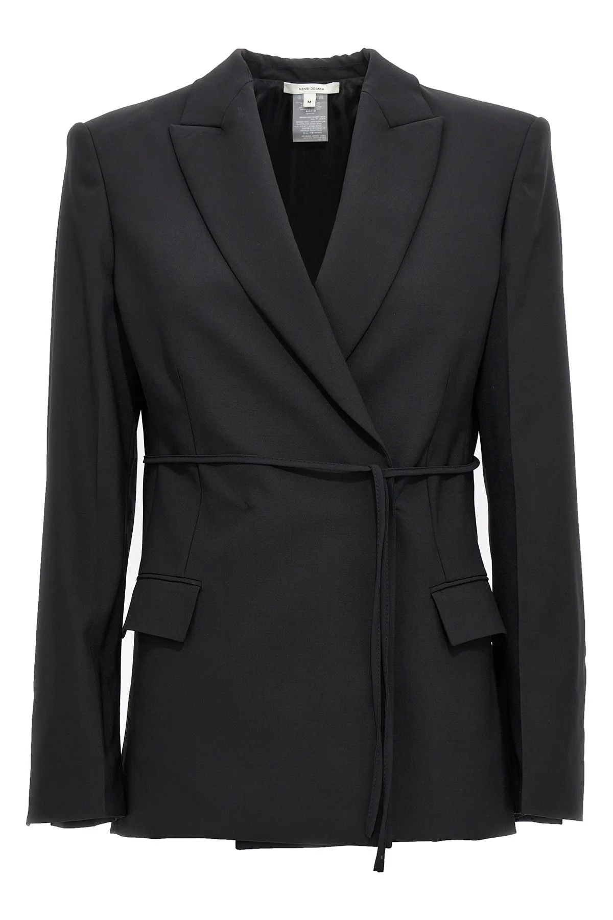 Double Breast Drawstring Blazer Jacket - 1