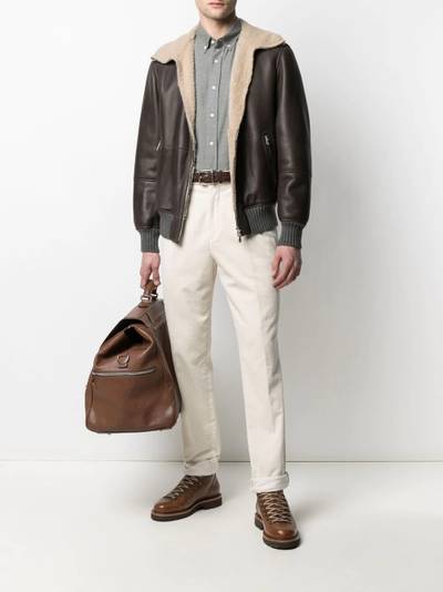 Brunello Cucinelli aviator leather jacket outlook