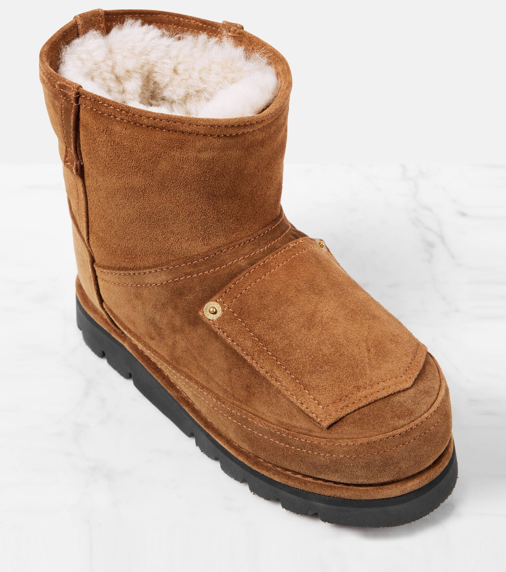 Shearling-lined leather ankle boots - 5