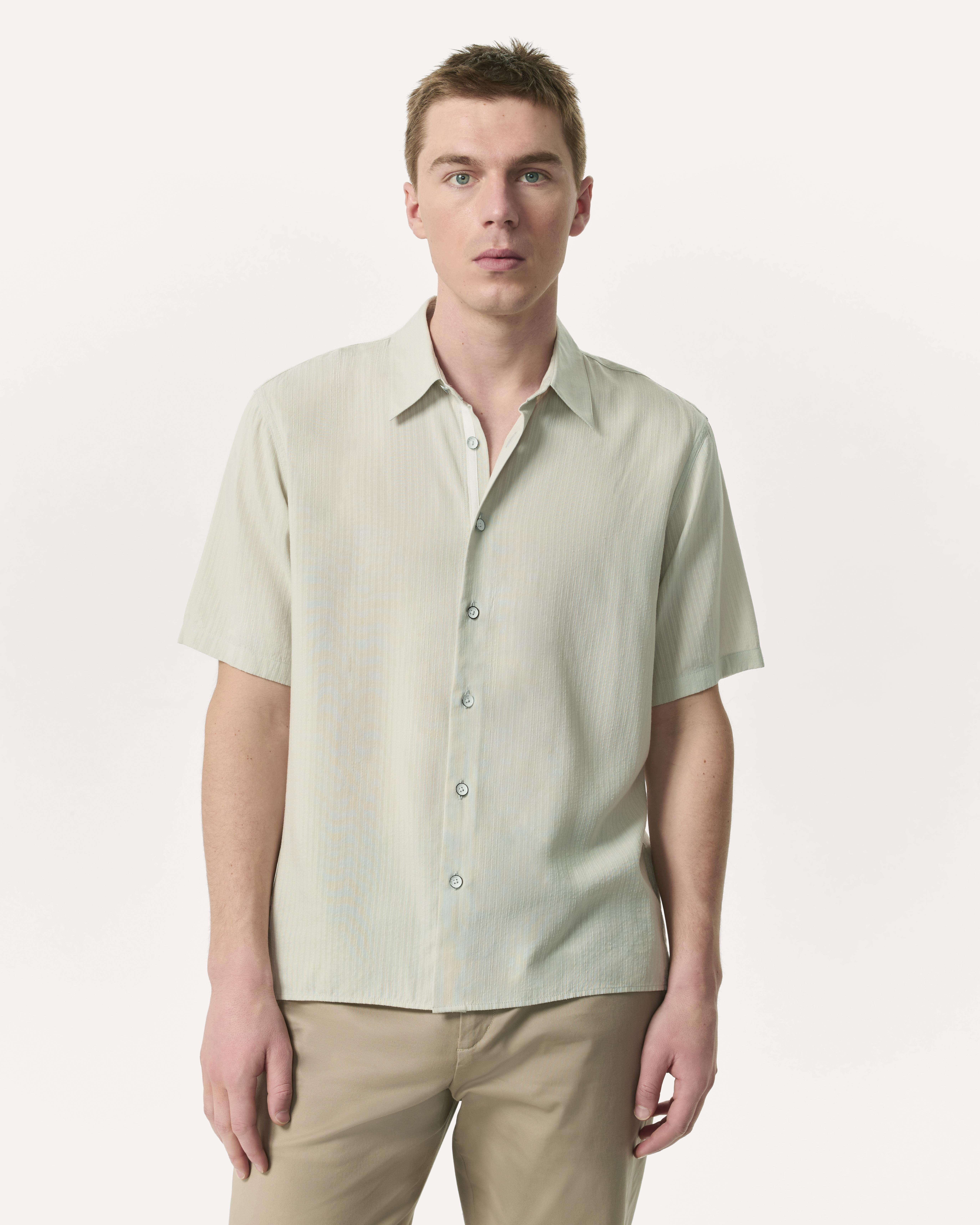 Relaxed Fit Dalton Dobby Striped Shirt - 2