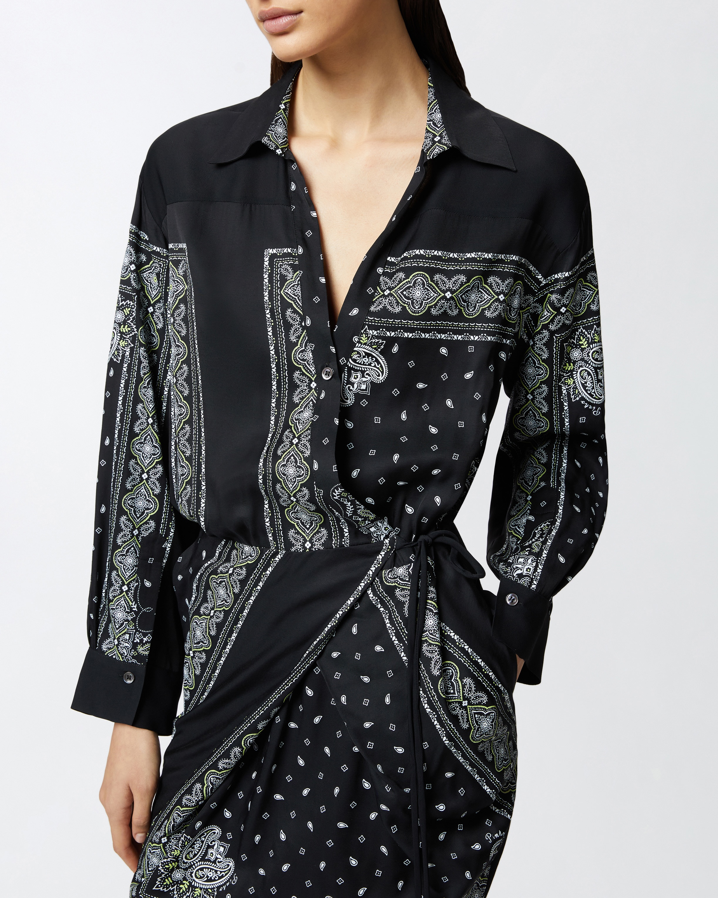 BANDANA PRINT SHIRT MINI DRESS - 5