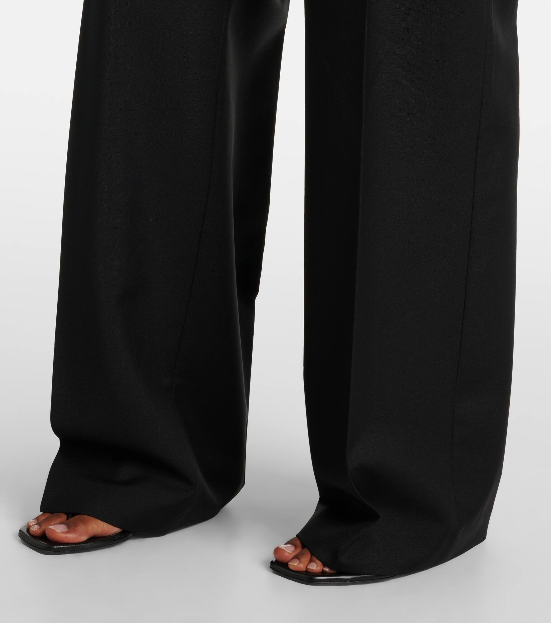 Mid-rise wool and mohair straight pants - 6