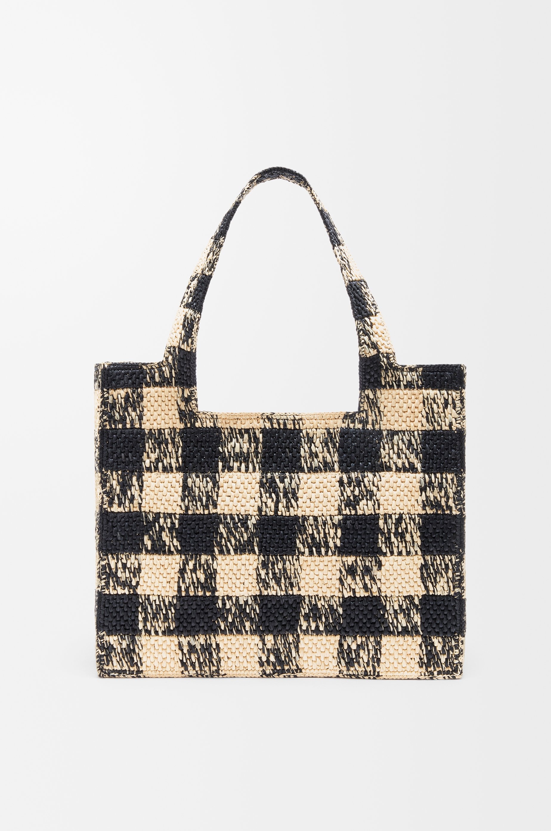 Large LOEWE Font tote in raffia - 6