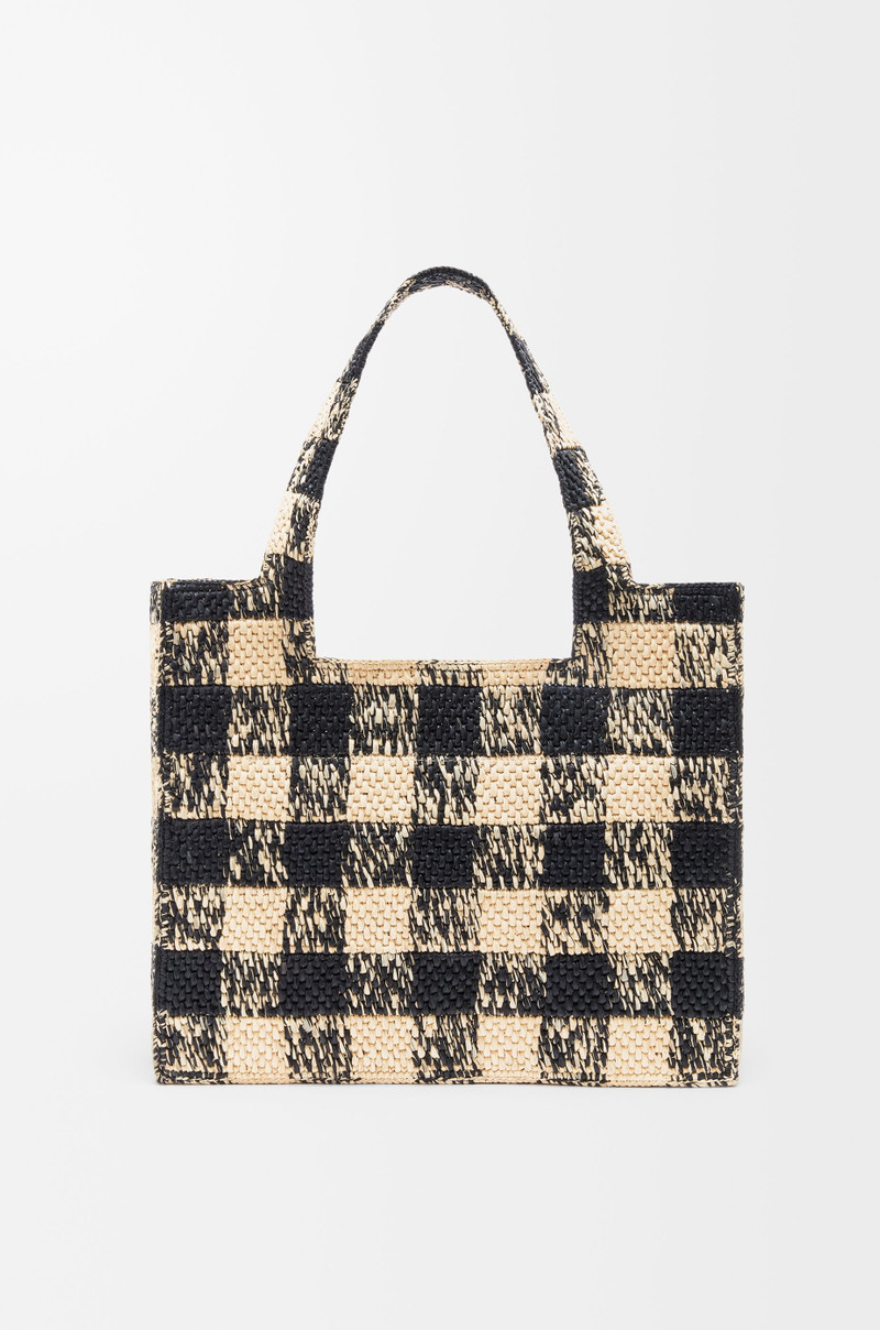 Large LOEWE Font tote in raffia 6