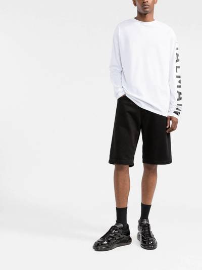 Balmain logo-print long-sleeved T-shirt outlook