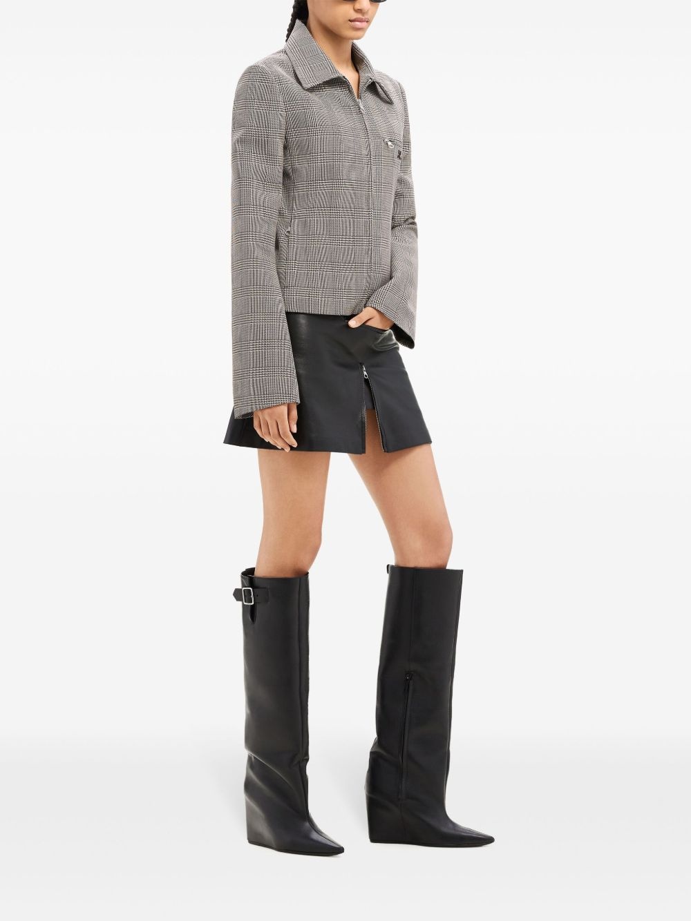 Prince of Wales-pattern zip-fastening jacket - 3
