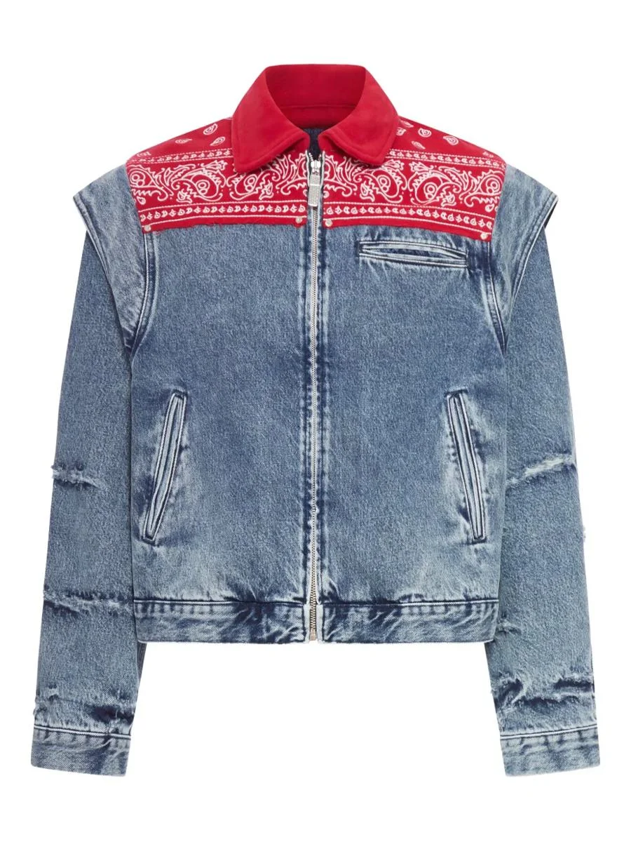 Pdf Denim Jacket With Bandana Panel - 1
