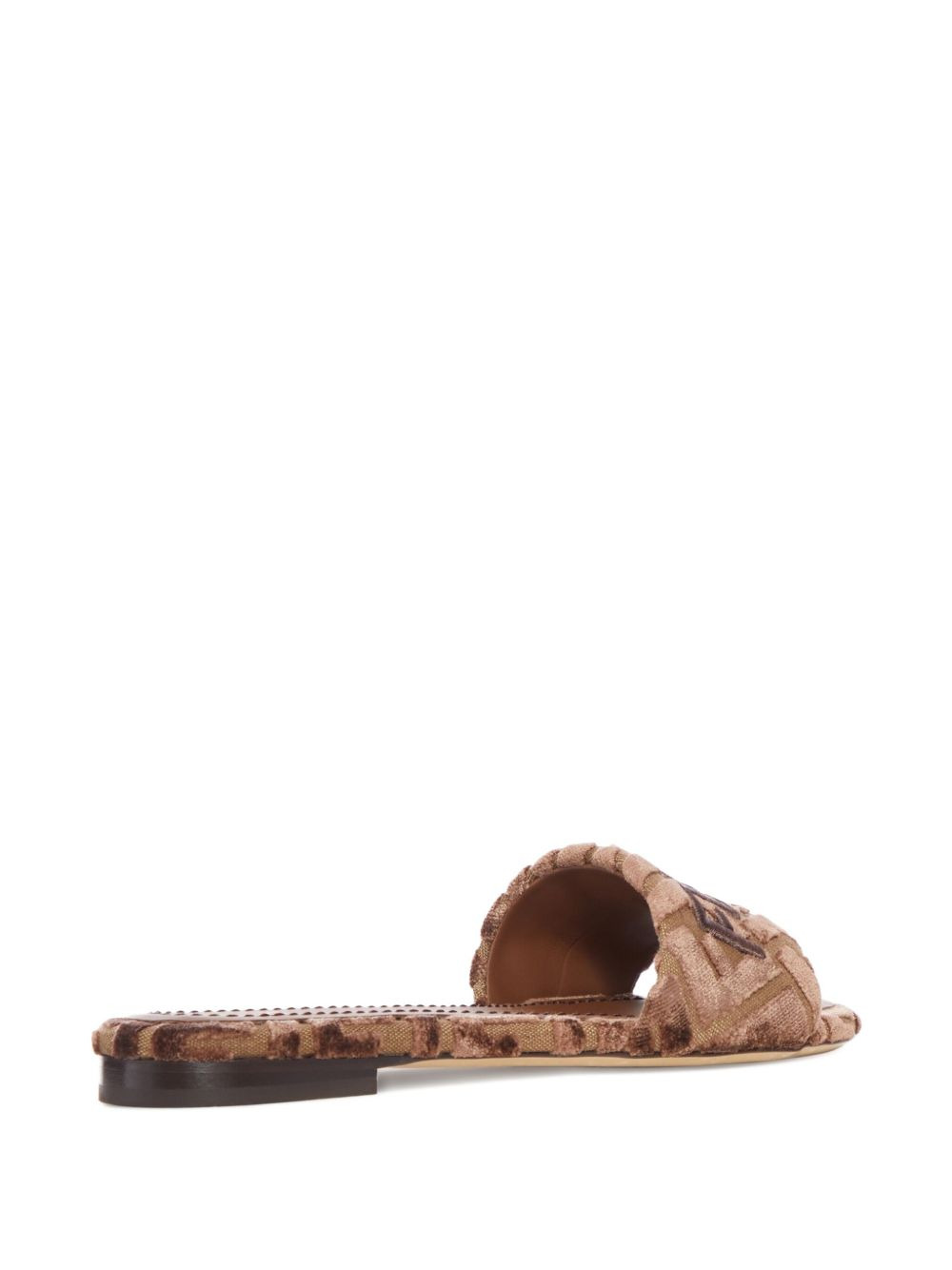 Sunshine logo-embroidered velvet flat sandals - 3