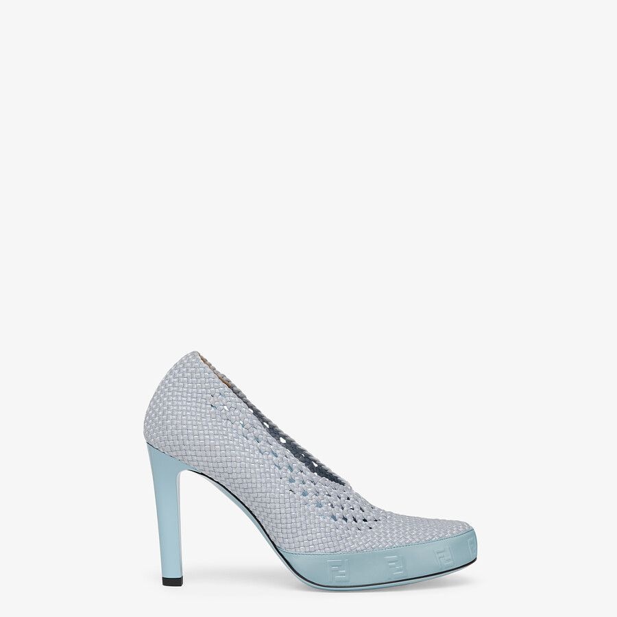 Light blue stretch lace pumps - 1