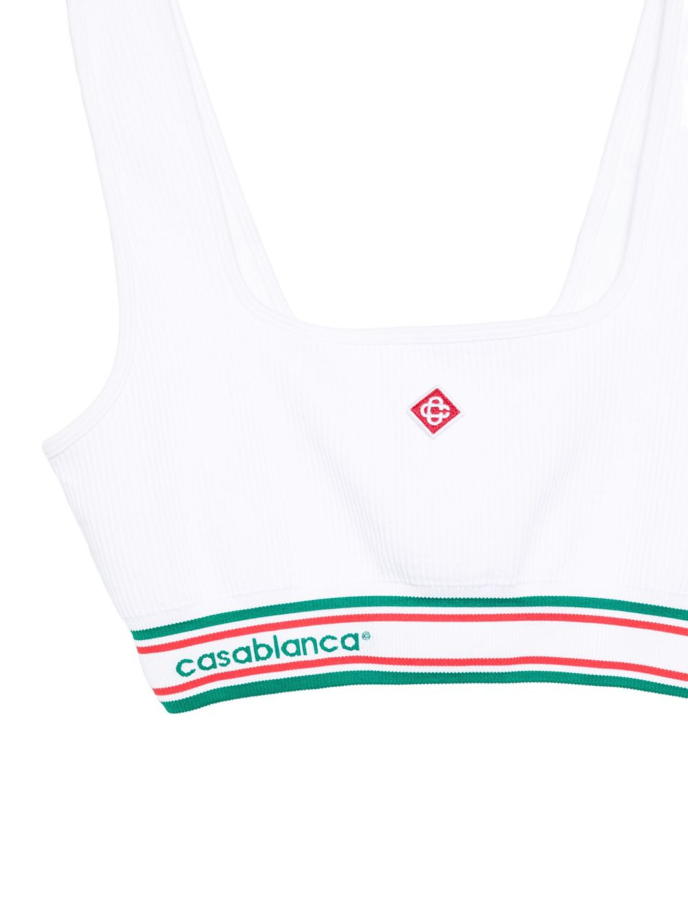 logo-stripe square-neck top - 3