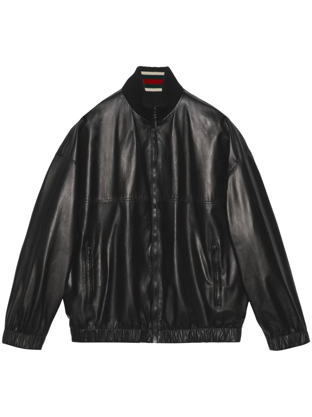 Leather bomber jacket - 1