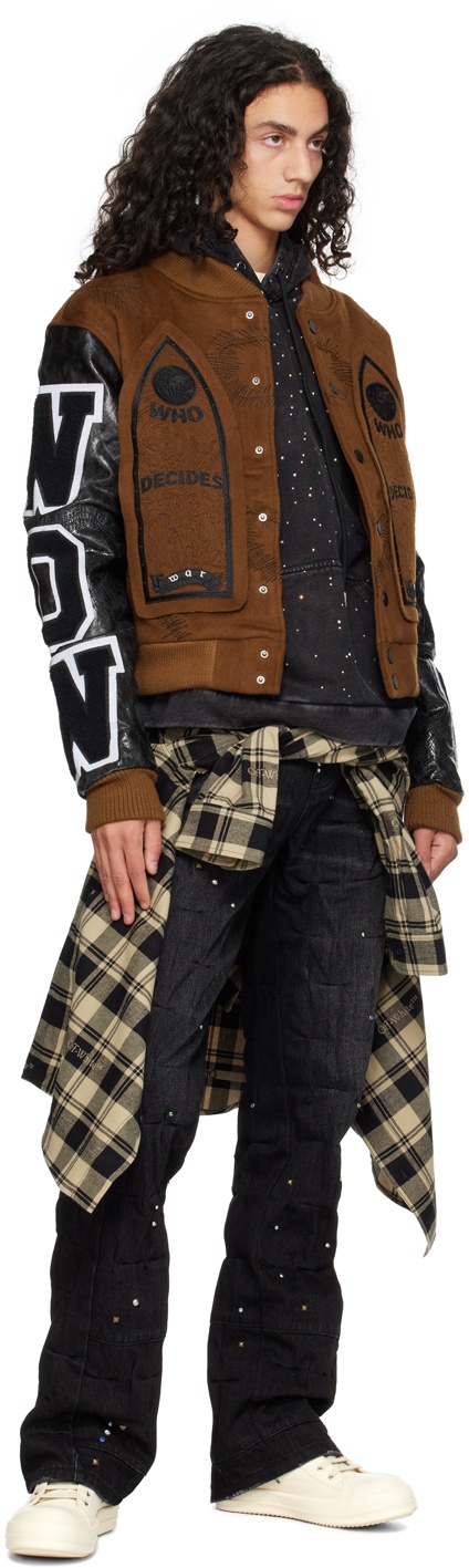 SSENSE Exclusive Brown Namesake Varsity Bomber Jacket - 4