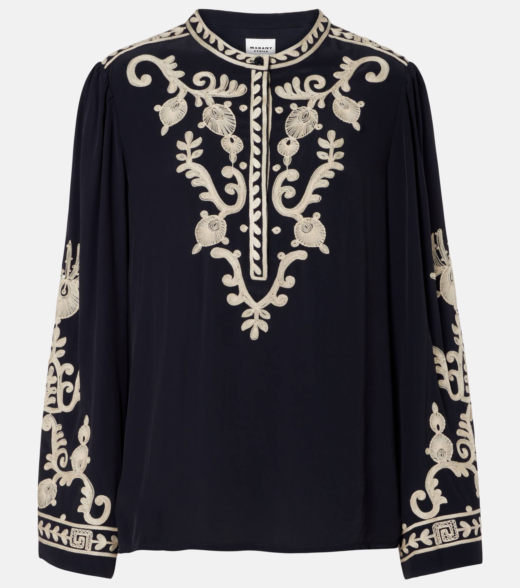 Falonne embroidered crêpe blouse - 1