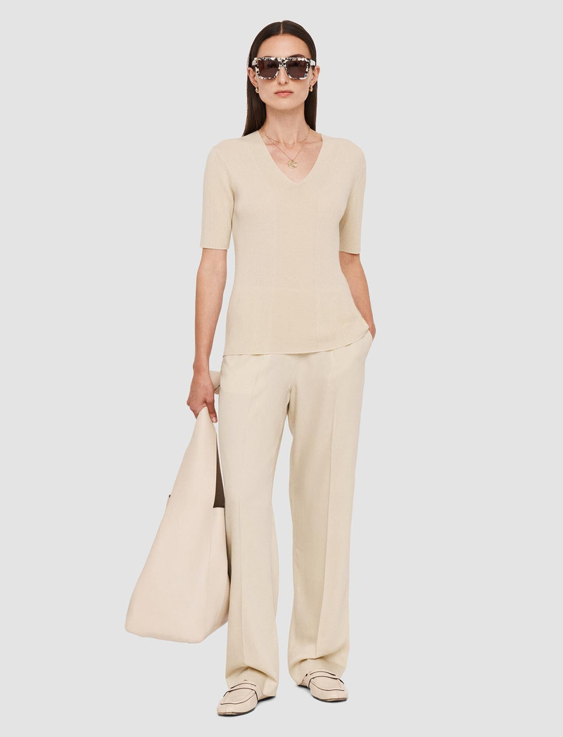 JOSEPH Fine Merino Rib V Neck Top outlook