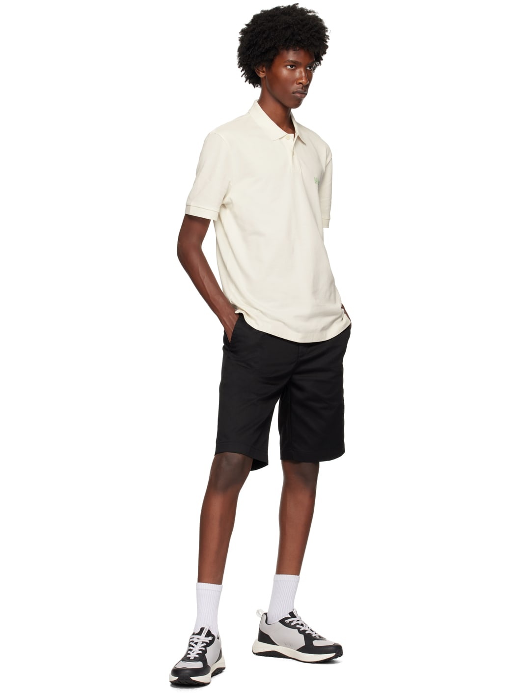 Black & Gray Mixed-Material Sneakers - 5