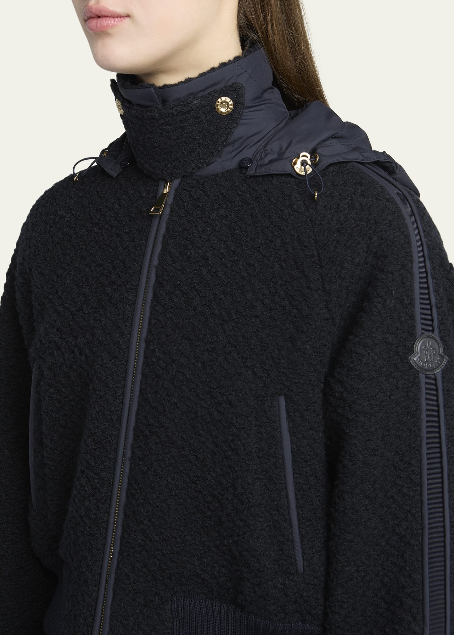 Juvigny Hooded Tweed Bomber Jacket - 5