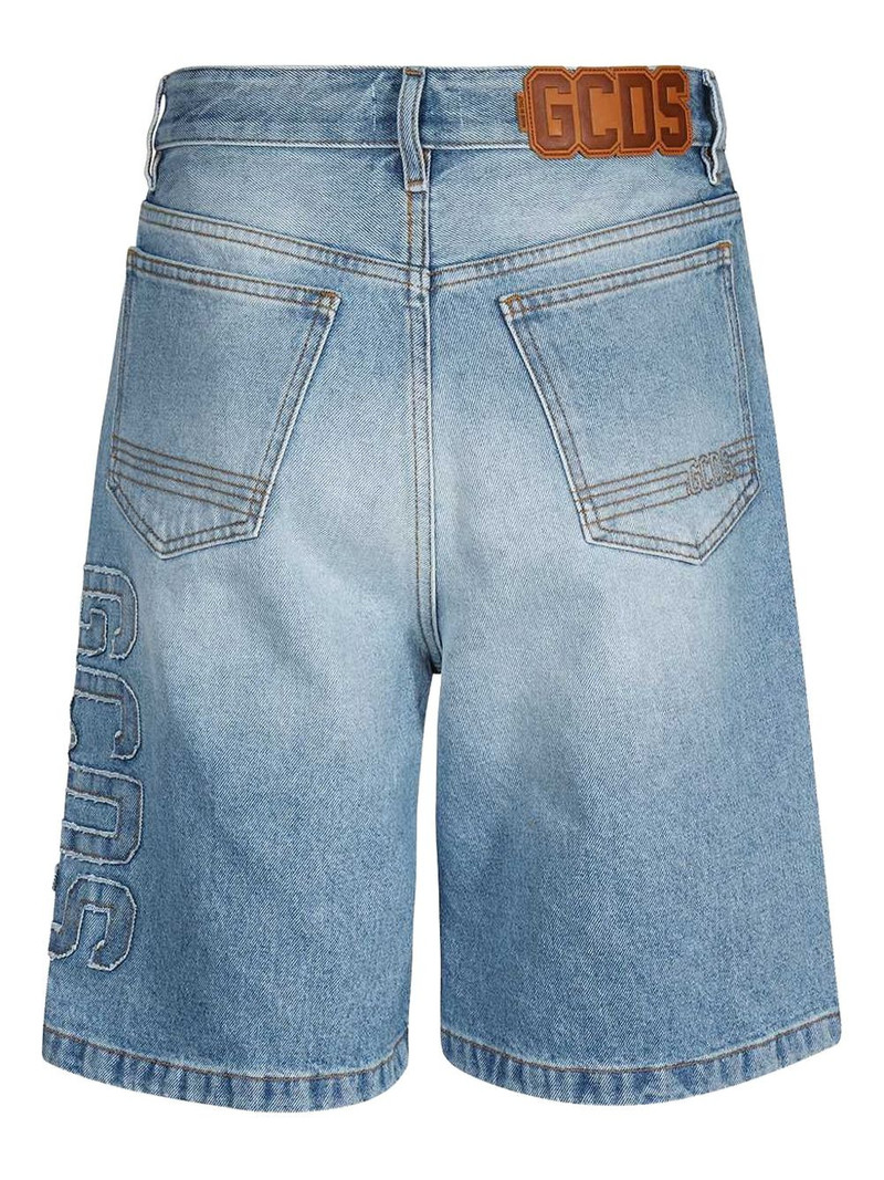 GCDS logo-patch denim shorts outlook