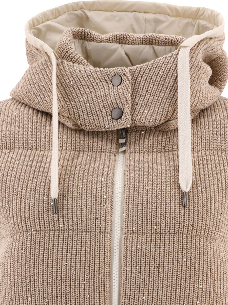 BRUNELLO CUCINELLI Dazzling English rib knit down vest - 3