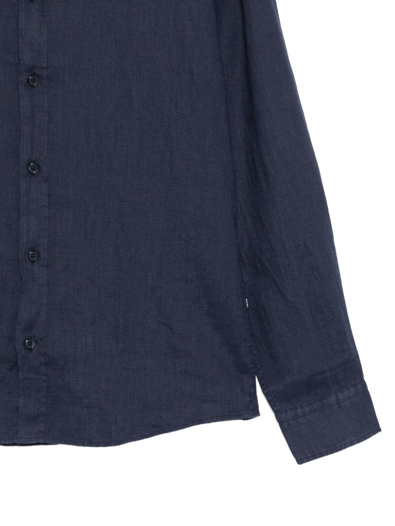 embroidered-logo linen shirt 3