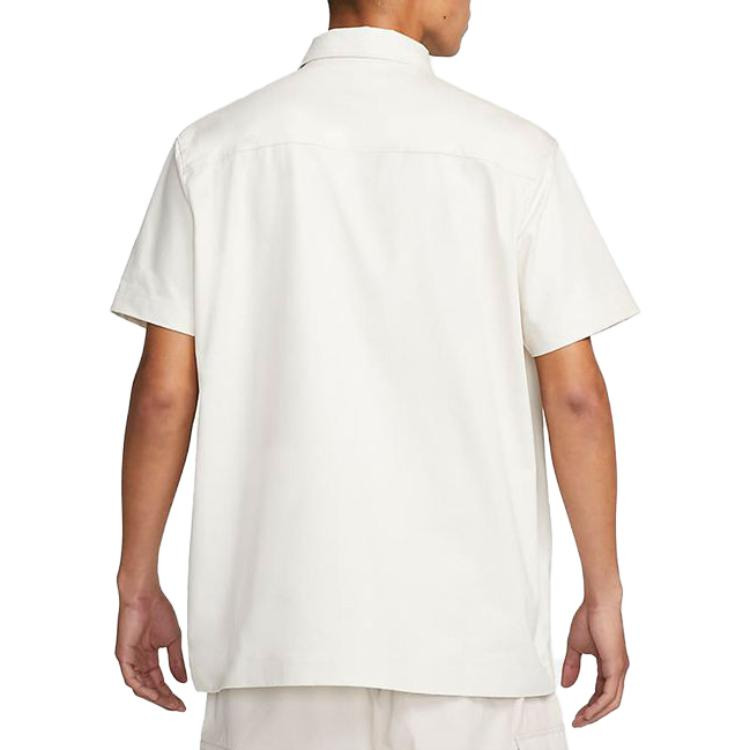 Nike Life Woven Military Short-Sleeve Button-Down Shirt 'White' DX3341-030 - 5